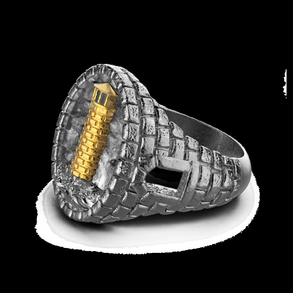 Zancan Anello Zancan in argento brunito con faro Promozione