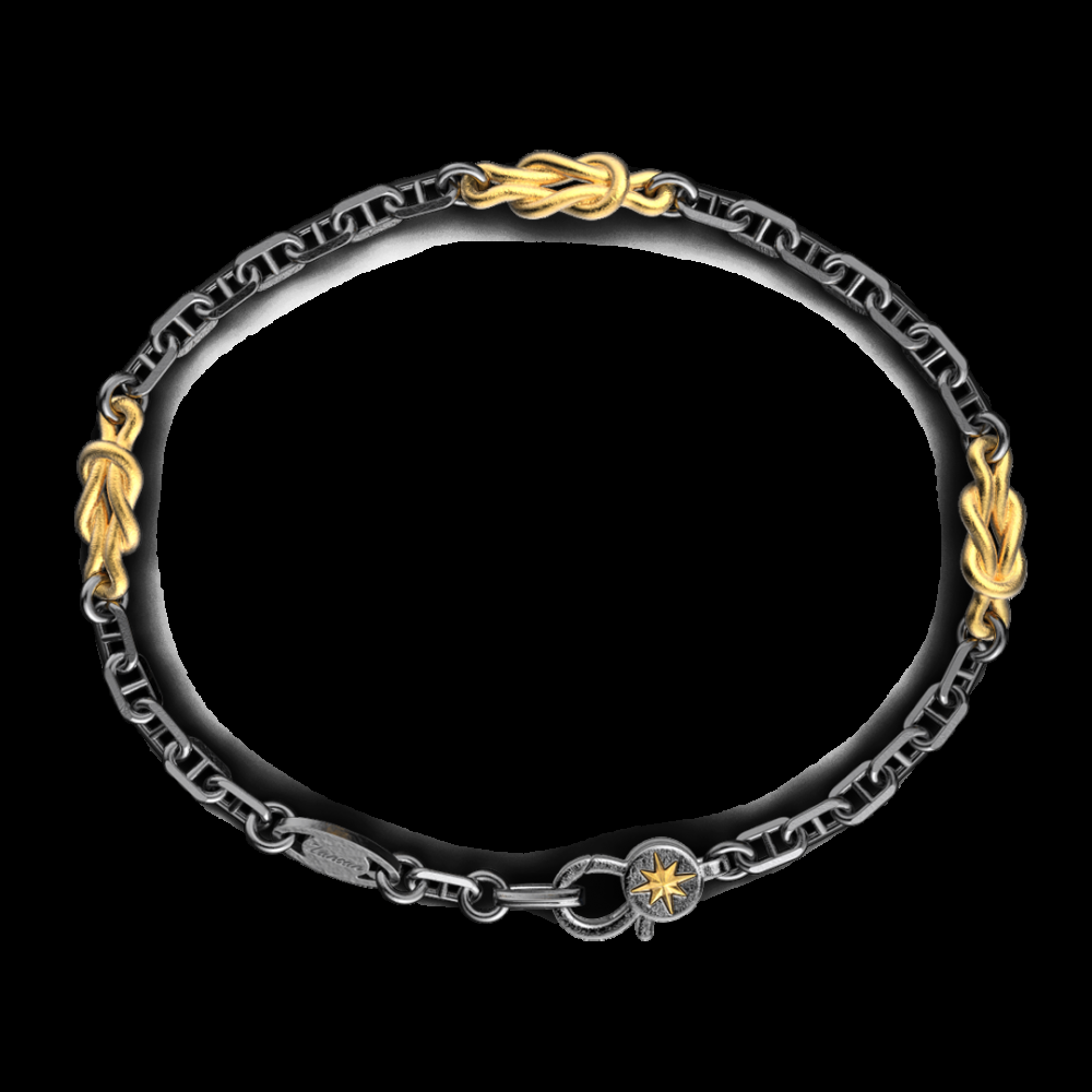 Zancan Bracciale Zancan in argento brunito con nodi marinari Fino Al -60%