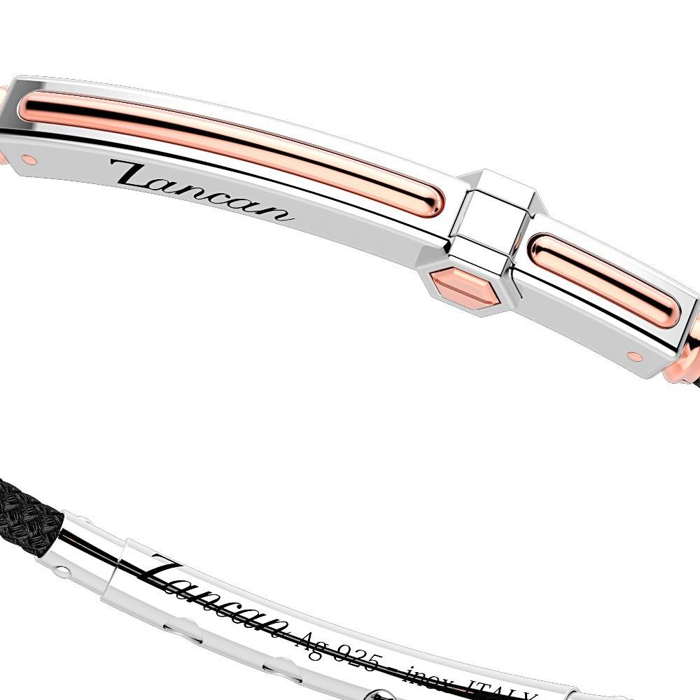Zancan Bracciale Zancan in argento con inserti in oro 18k e kevlar Prezzo Ridotto