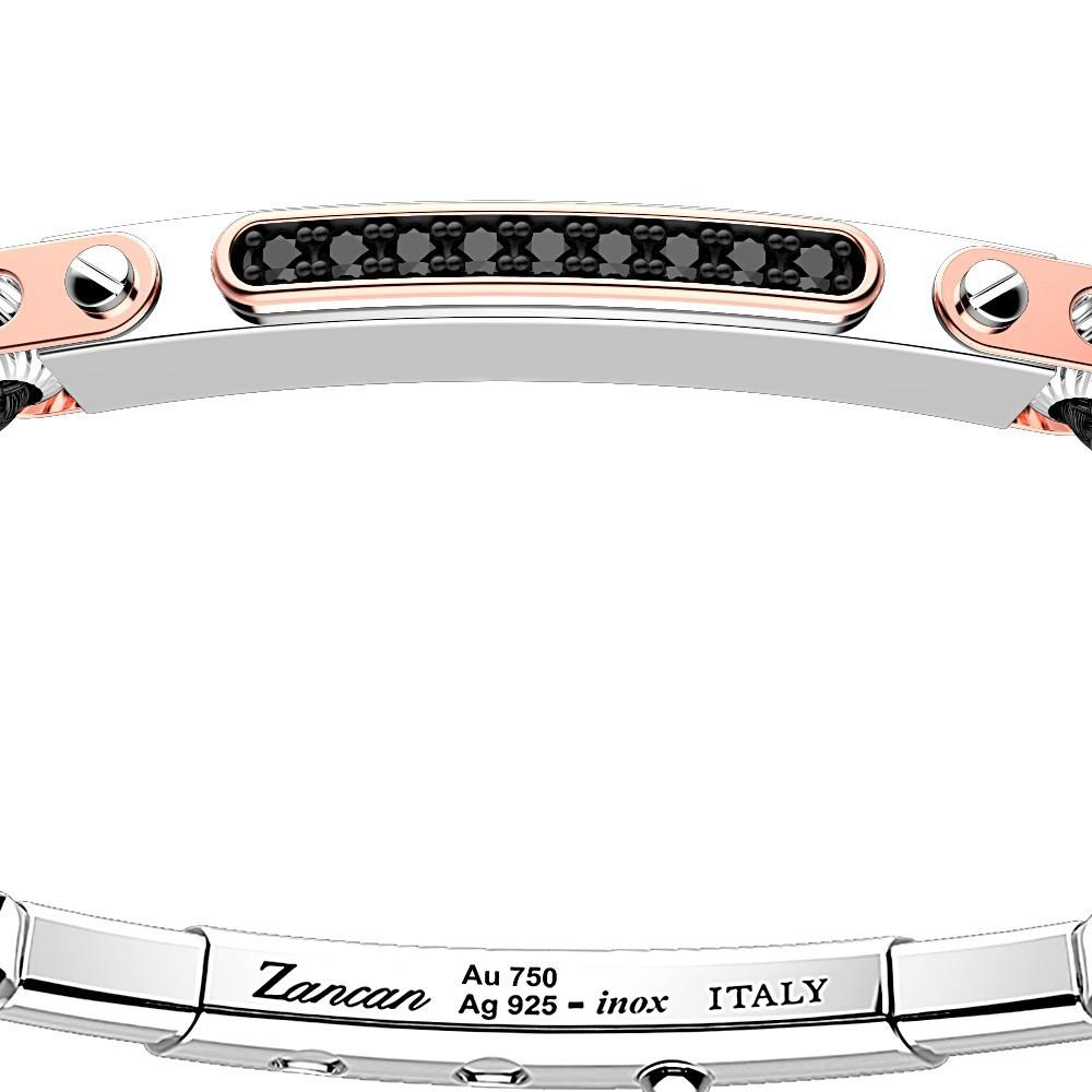 Zancan Bracciale Zancan in argento con inserti in oro 18k pietre e kevlar Offerta speciale della fabbrica