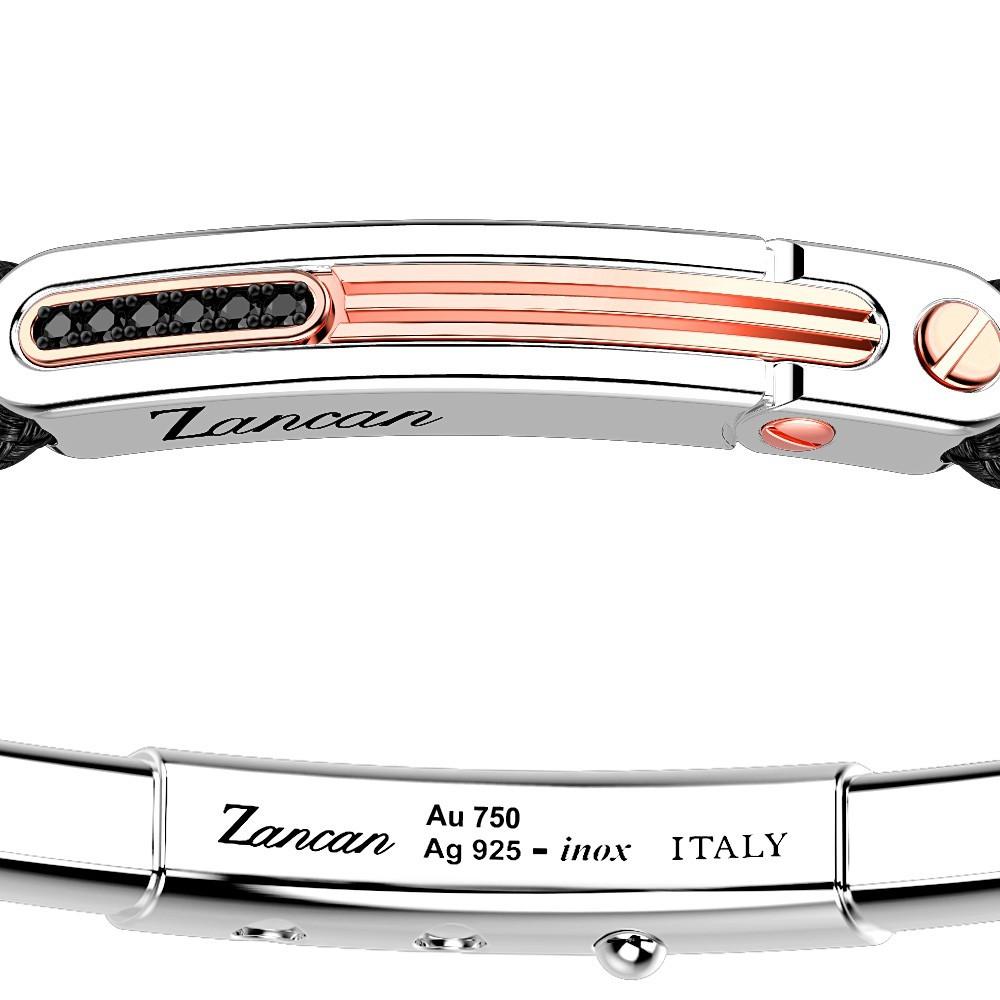 Zancan Bracciale Zancan in argento con inserti in oro 18k pietre e kevlar Economico