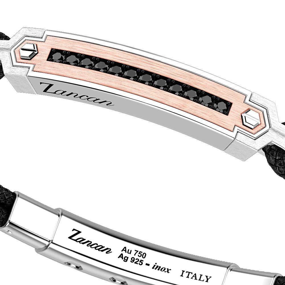 Zancan Bracciale Zancan in argento con inserti in oro 18k pietre e kevlar Online