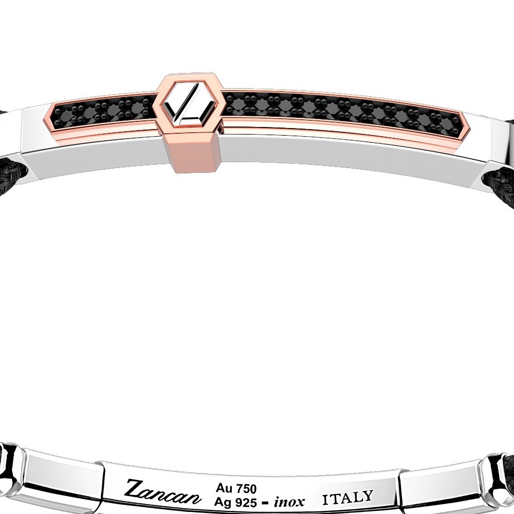 Zancan Bracciale Zancan in argento con inserti in oro 18k pietre e kevlar Offerte