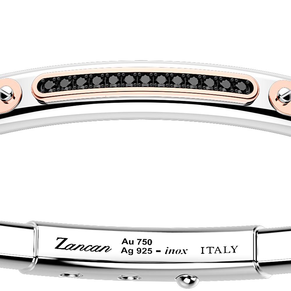 Zancan Bracciale Zancan in argento con inserti in oro 18k pietre e kevlar Hotsell