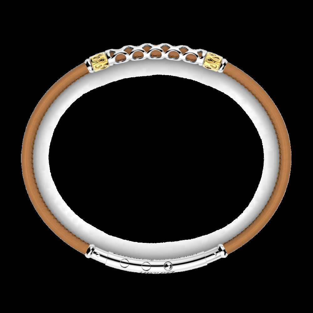 Zancan Bracciale Zancan in pelle naturale con targa in argento Negozio