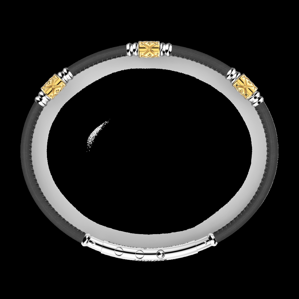 Zancan Bracciale Zancan in pelle naturale con elementi in argento In Saldo