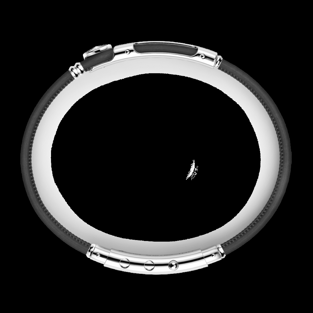 Zancan Bracciale Zancan in pelle naturale con targa in argento Italia