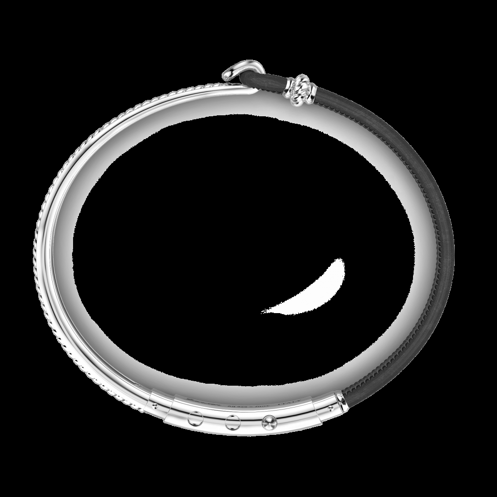 Zancan Bracciale Zancan in argento e pelle naturale In Linea