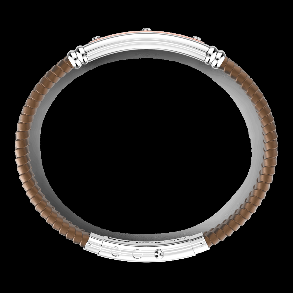 Zancan Bracciale Zancan in silicone nero con targa in argento e dettagli in oro rosa Vendita