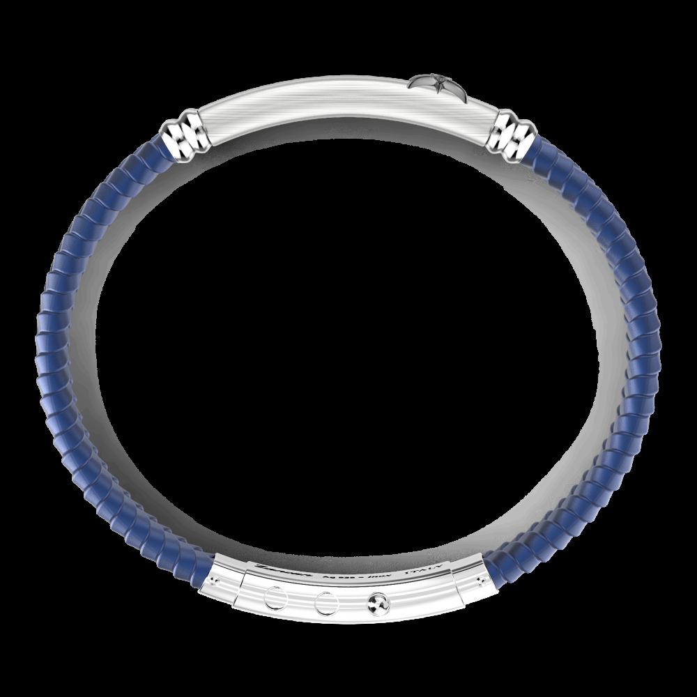 Zancan Bracciale Zancan in silicone nero con targa in argento Soddisfazione Garantita