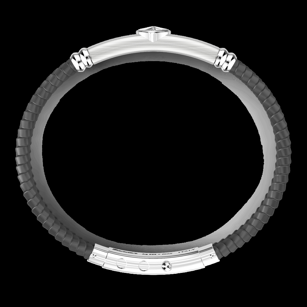 Zancan Bracciale Zancan in silicone nero con targa in argento Qualità Garantita