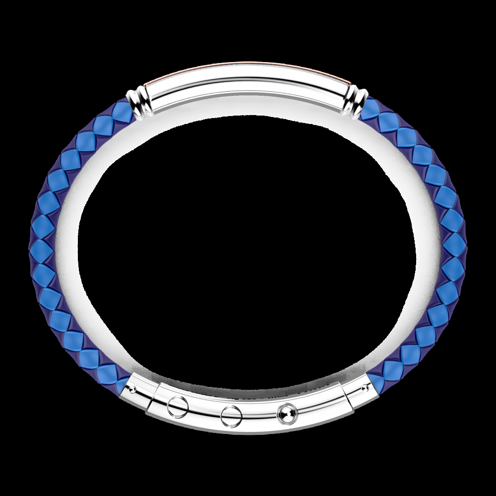 Zancan Bracciale Zancan in silicone nero con targa in argento e dettagli in oro rosa Fino Al -60%