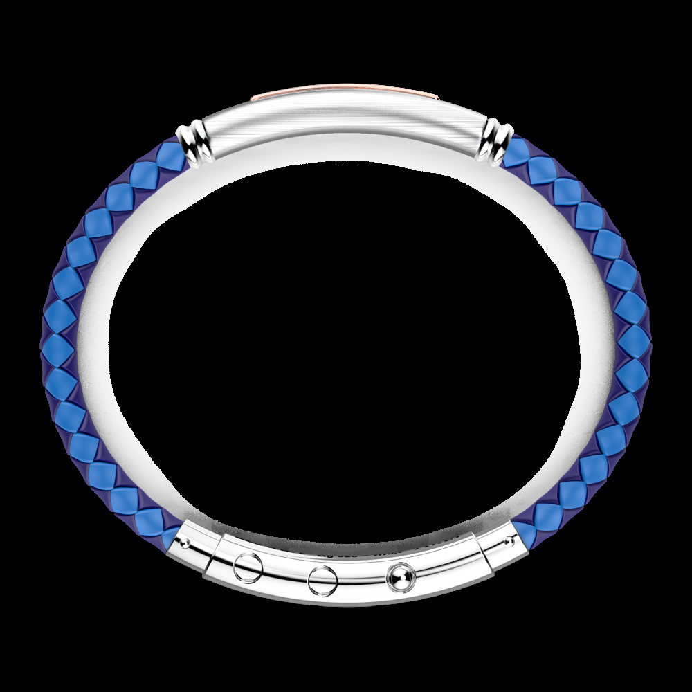Zancan Bracciale Zancan in silicone nero con targa in argento e dettagli in oro rosa Shopping Online