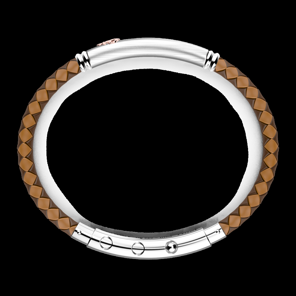 Zancan Bracciale Zancan in silicone nero con targa in argento e dettagli in oro rosa Affare Del Giorno