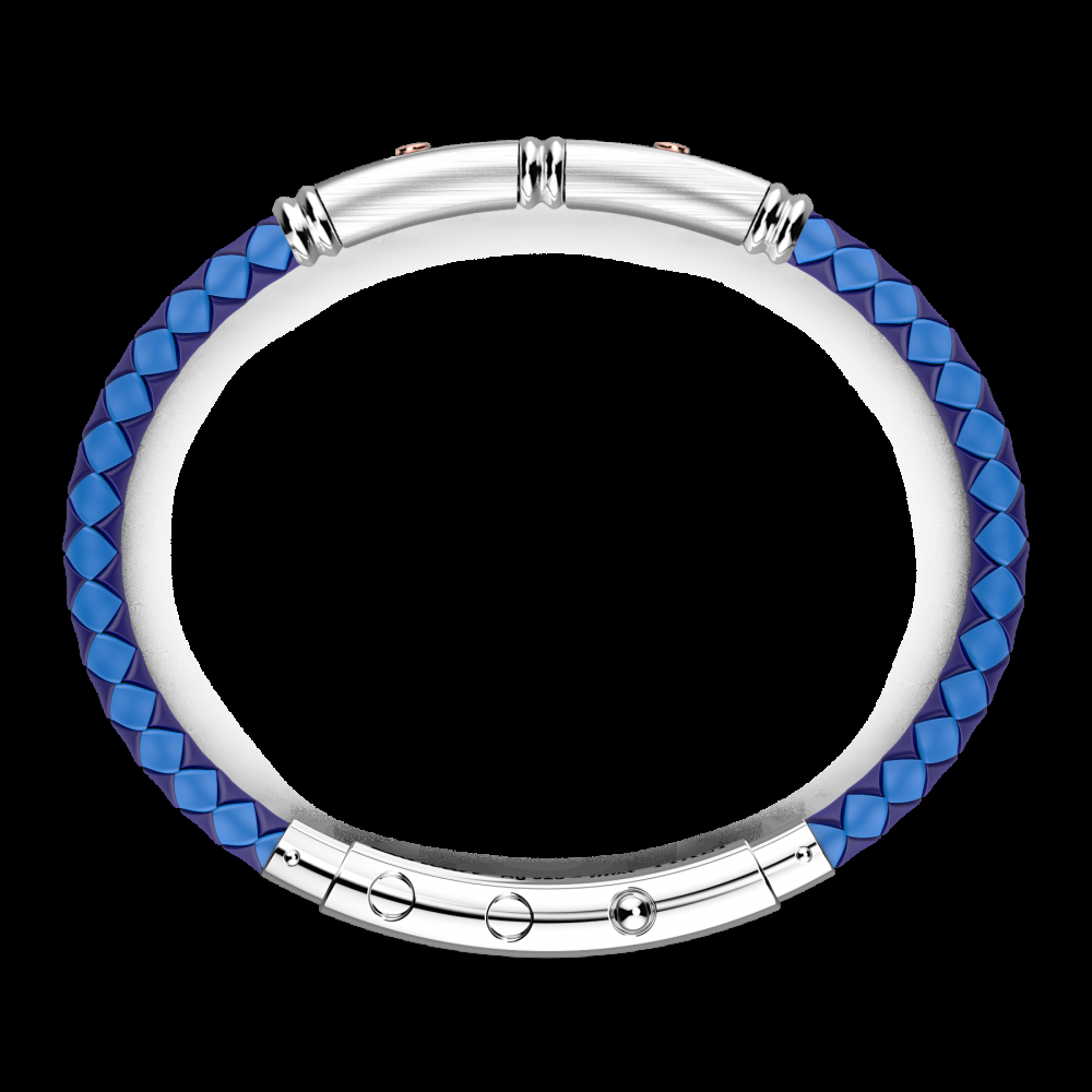 Zancan Bracciale Zancan in silicone nero con targa in argento e dettagli in oro rosa Sottocosto