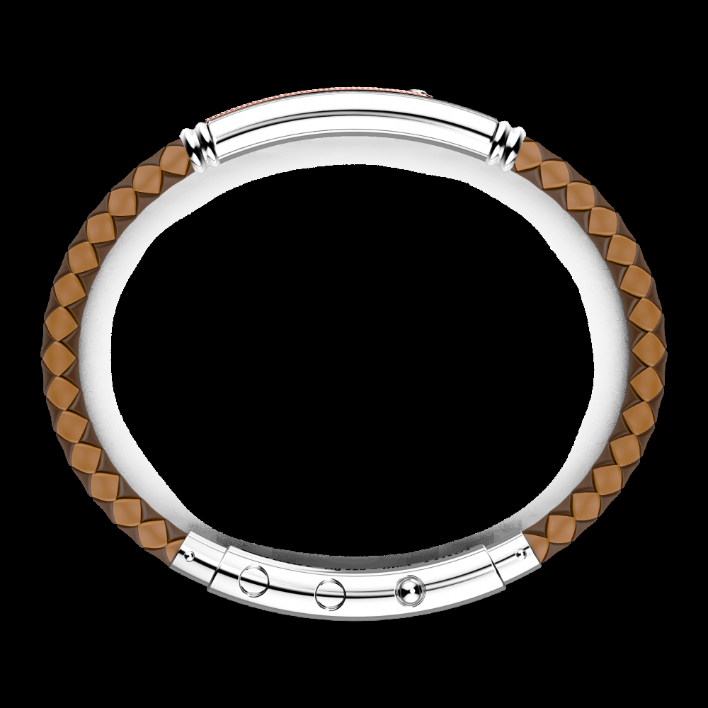 Zancan Bracciale Zancan in silicone nero con targa in argento e dettagli in oro rosa Offerta