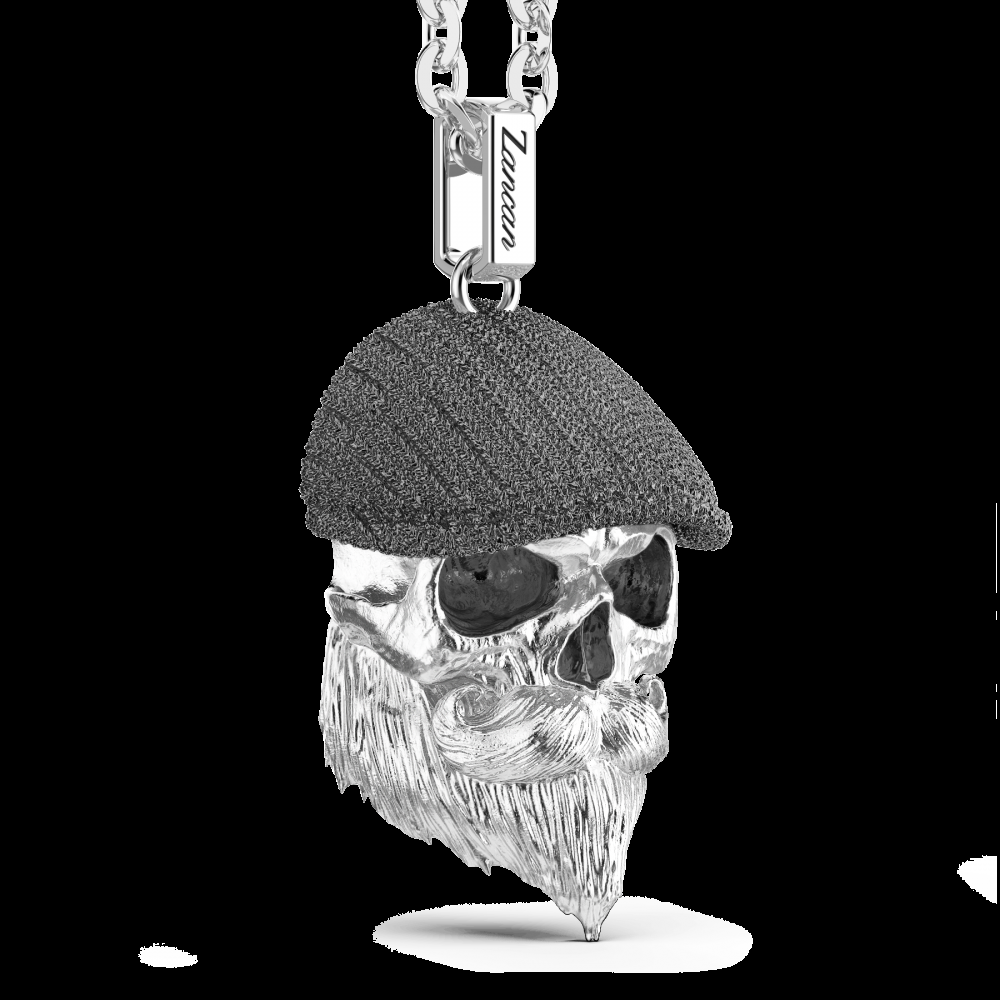 Zancan Collana Zancan in argento con pendente a teschio con coppola Vendite Flash