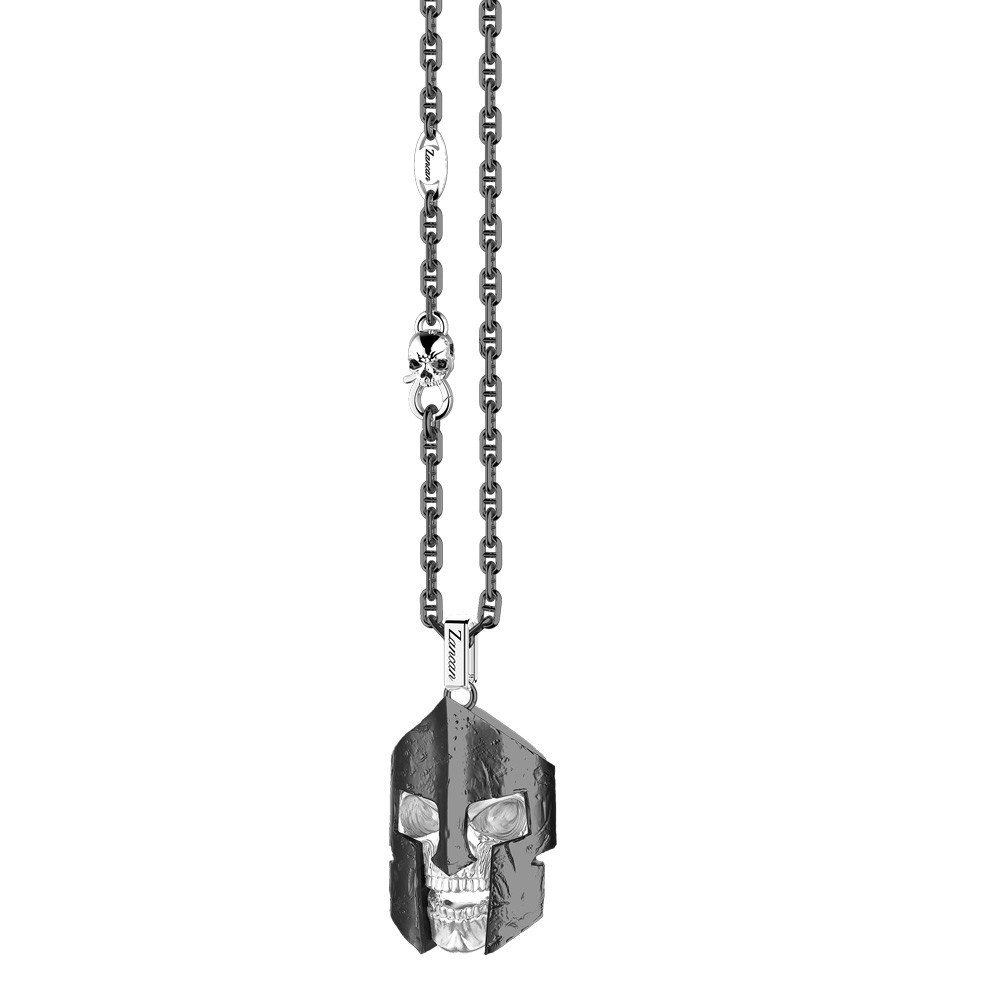 Zancan Collana Zancan in argento con pendente a teschio spartano Italy