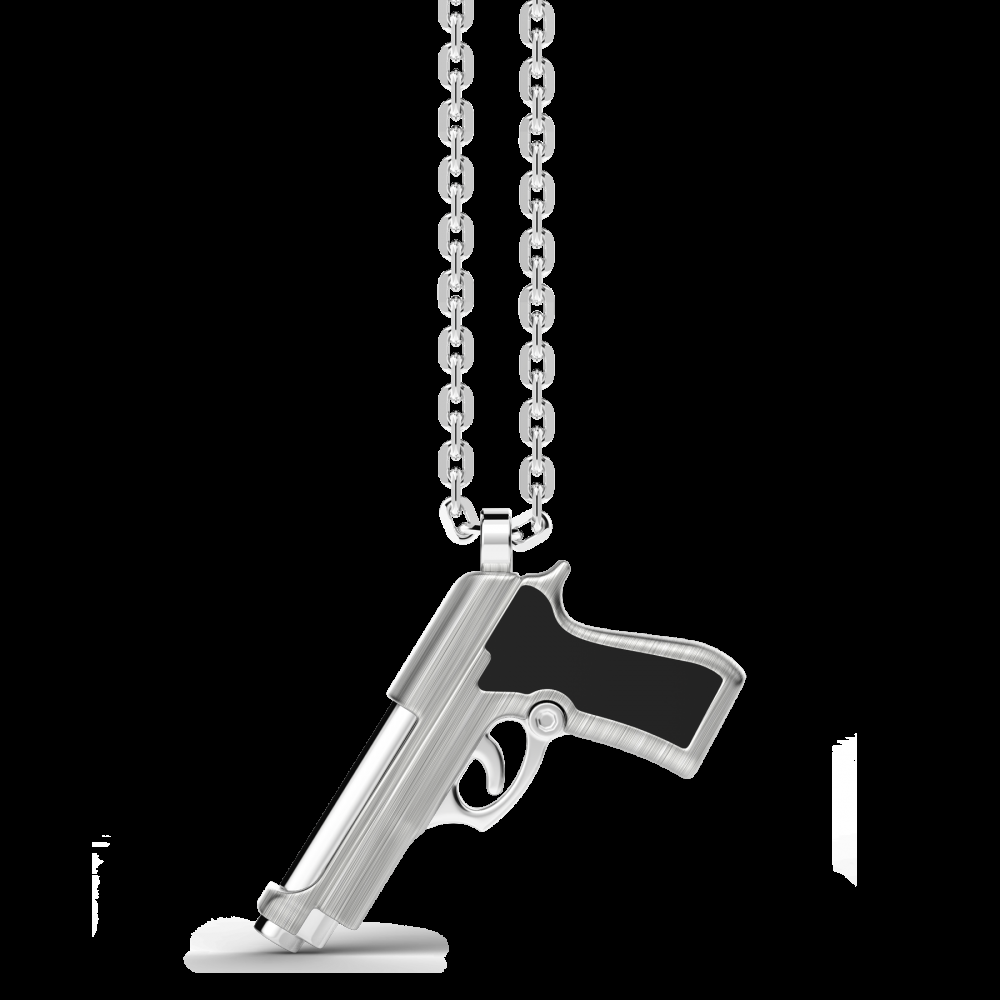 Zancan Collana Zancan in argento con pendente a pistola Italia
