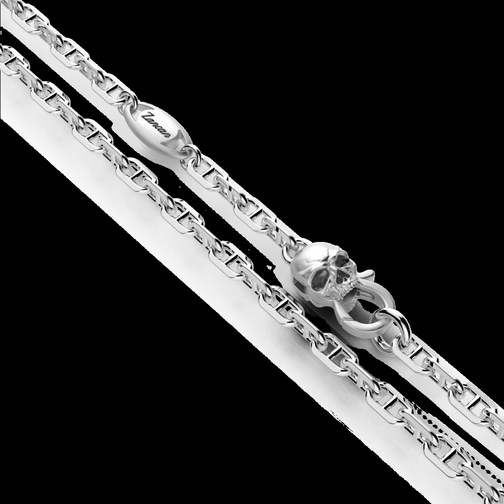 Zancan Collana Zancan in argento con pendente a teschio militare In Linea