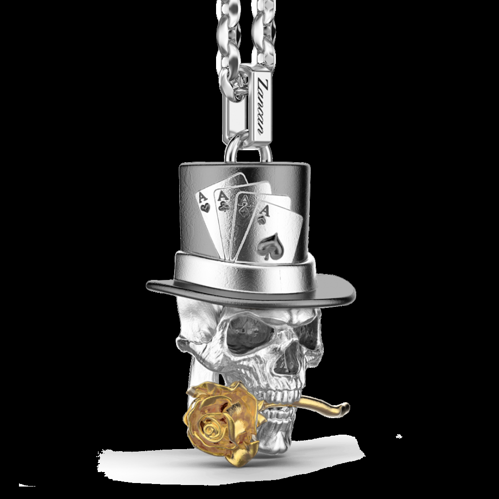 Zancan Collana Zancan in argento con pendente a teschio prestigiatore Negozi Online