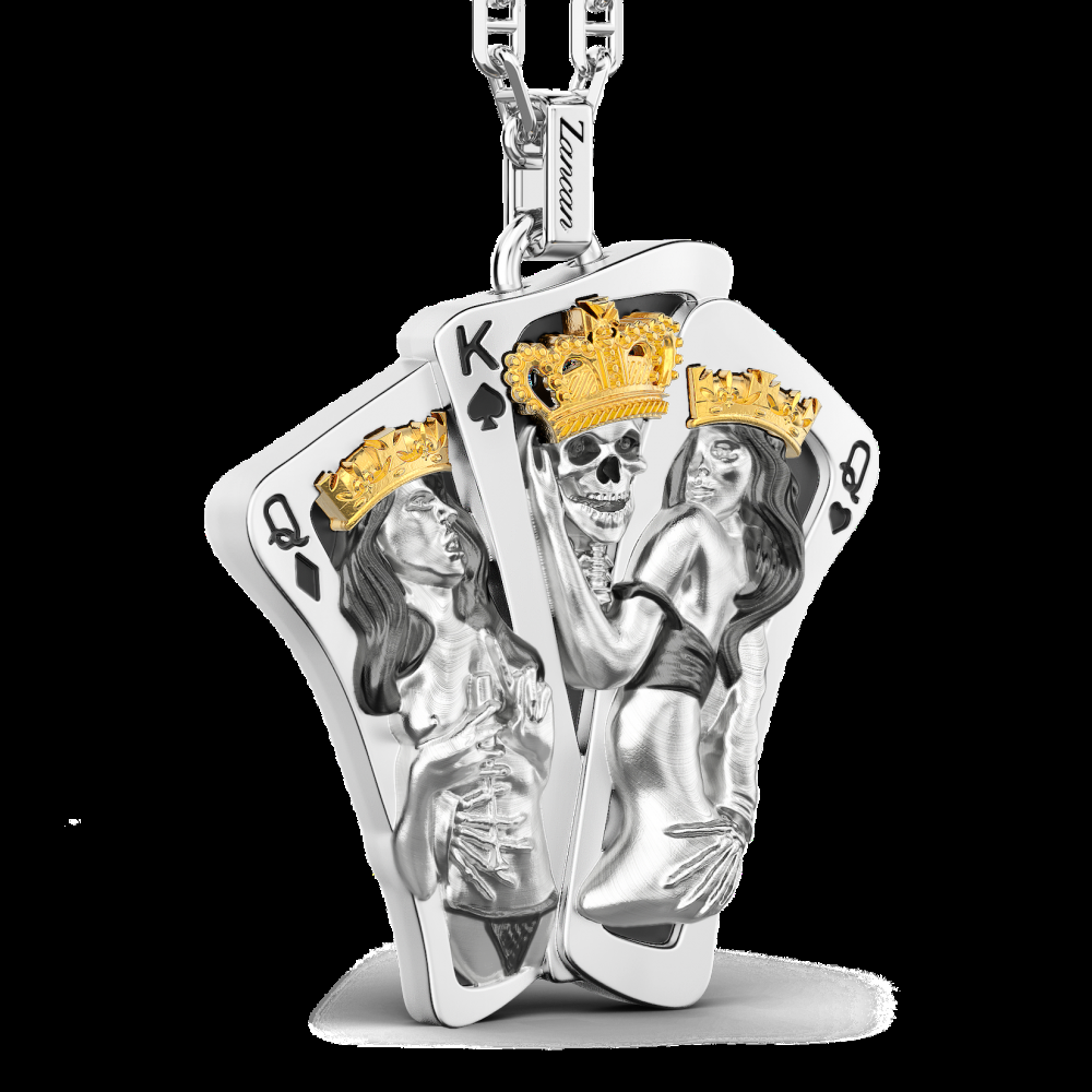 Zancan Collana Zancan in argento con pendente a carte da gioco Promozione Limitata