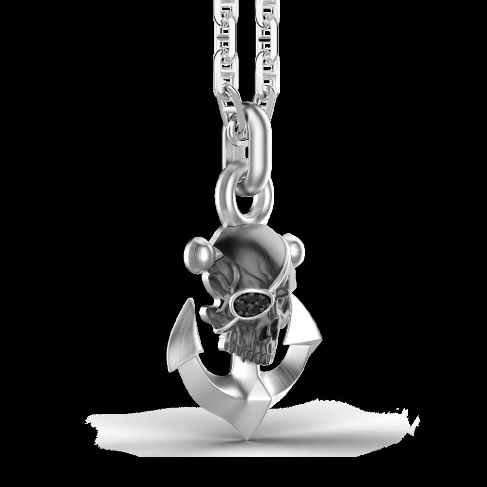 Zancan Collana Zancan in argento con pendente a teschio pirata Vendita calda