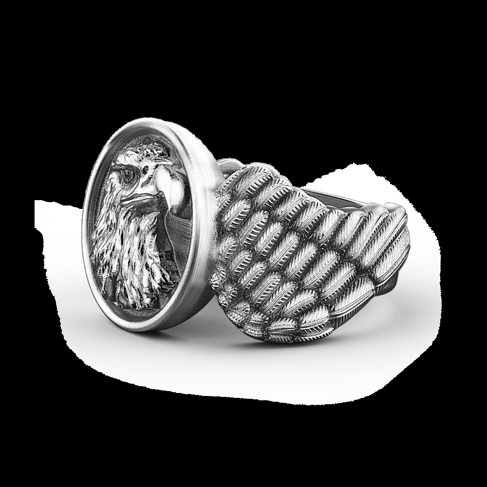 Zancan Anello Zancan aquila in argento con finitura vintage Sottocosto