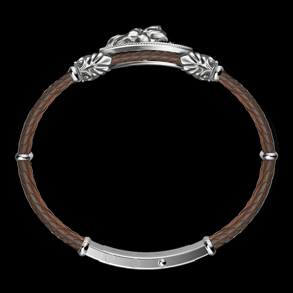 Zancan Bracciale Zancan in argento e pelle con leone Novità