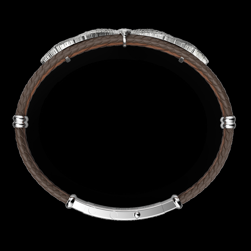 Zancan Bracciale Zancan in argento e pelle con aquila Economico
