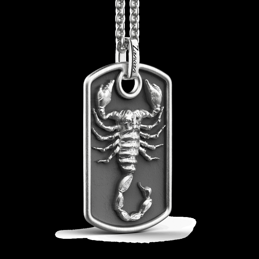 Zancan Collana Zancan in argento con scorpione su pendente a targa Negozio