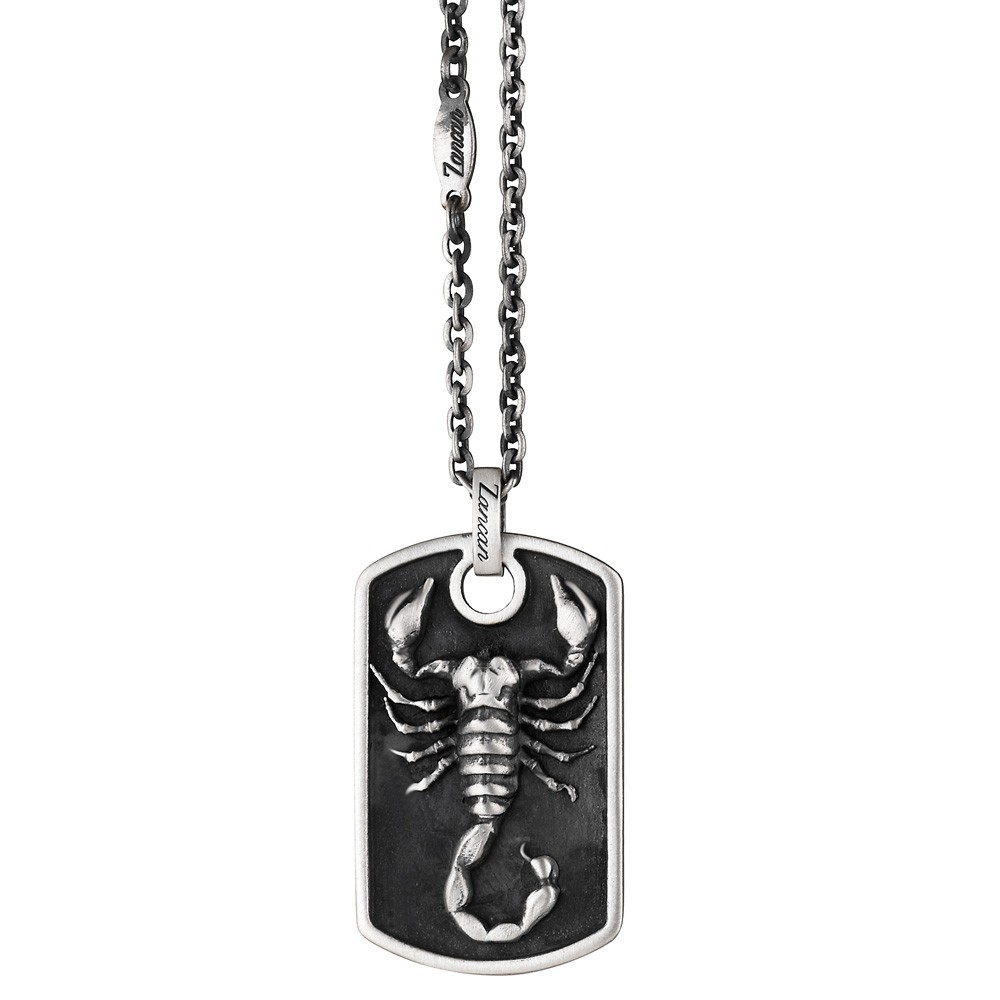 Zancan Collana Zancan in argento con scorpione su pendente a targa Negozio