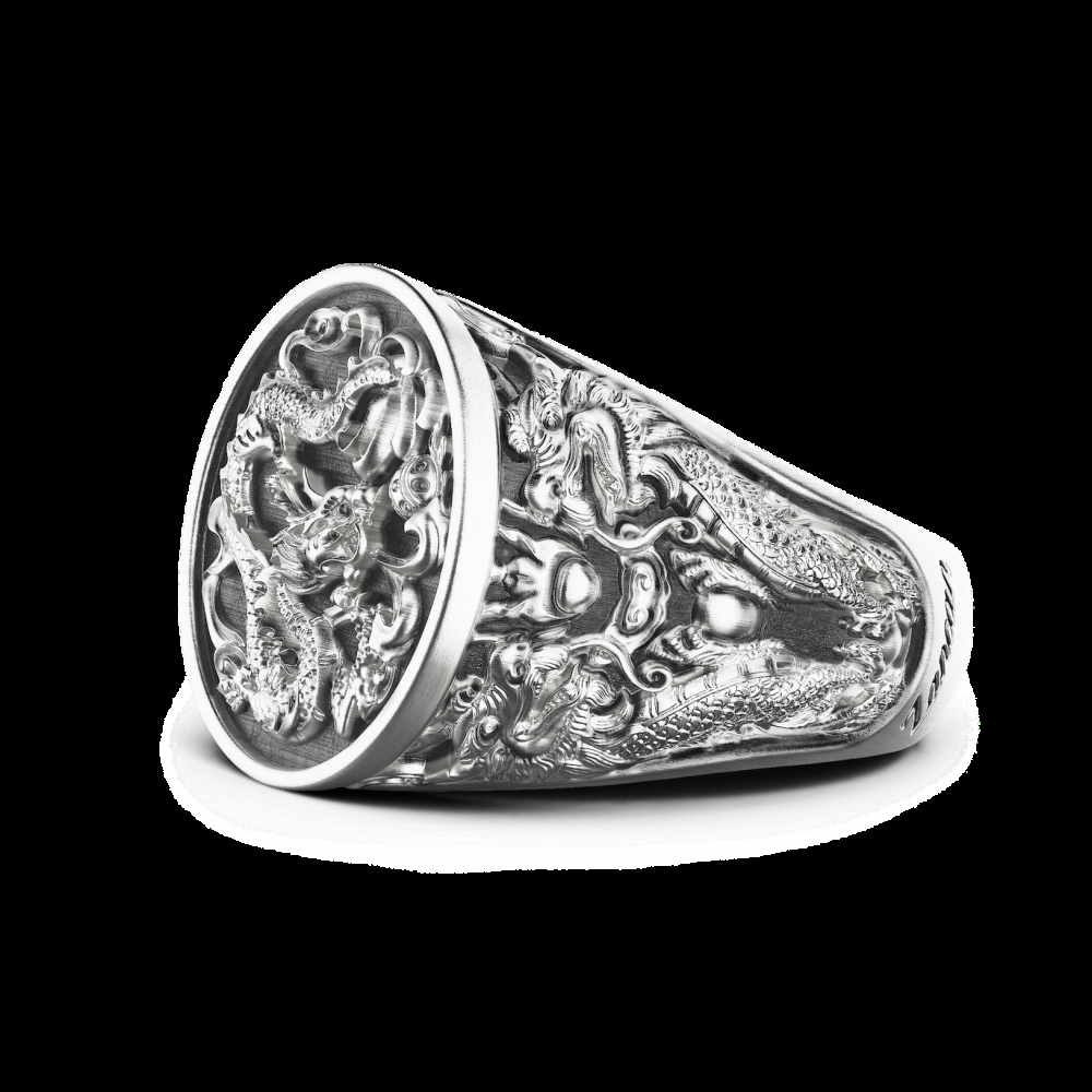 Zancan Anello chevralier Zancan in argento con drago 2025