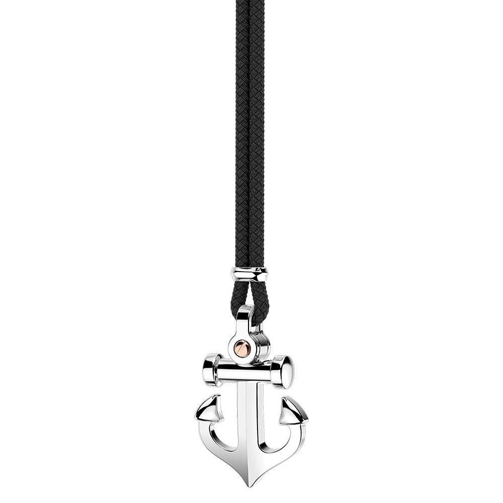 Zancan Collana Zancan in kevlar con pendente ad ancora in argento Pezzi Unici