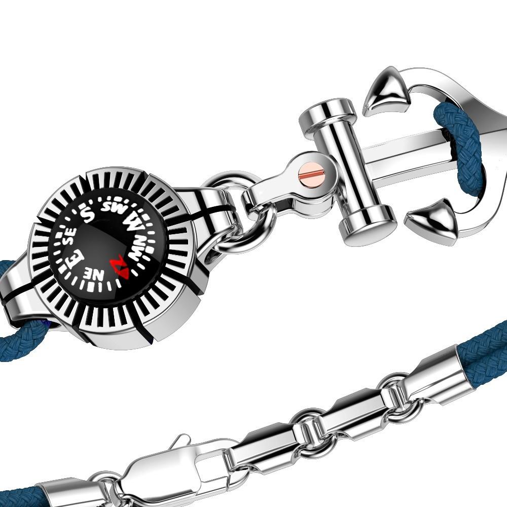 Zancan Bracciale Zancan in kevlar con ancora in argento e bussola Fino Al -60%