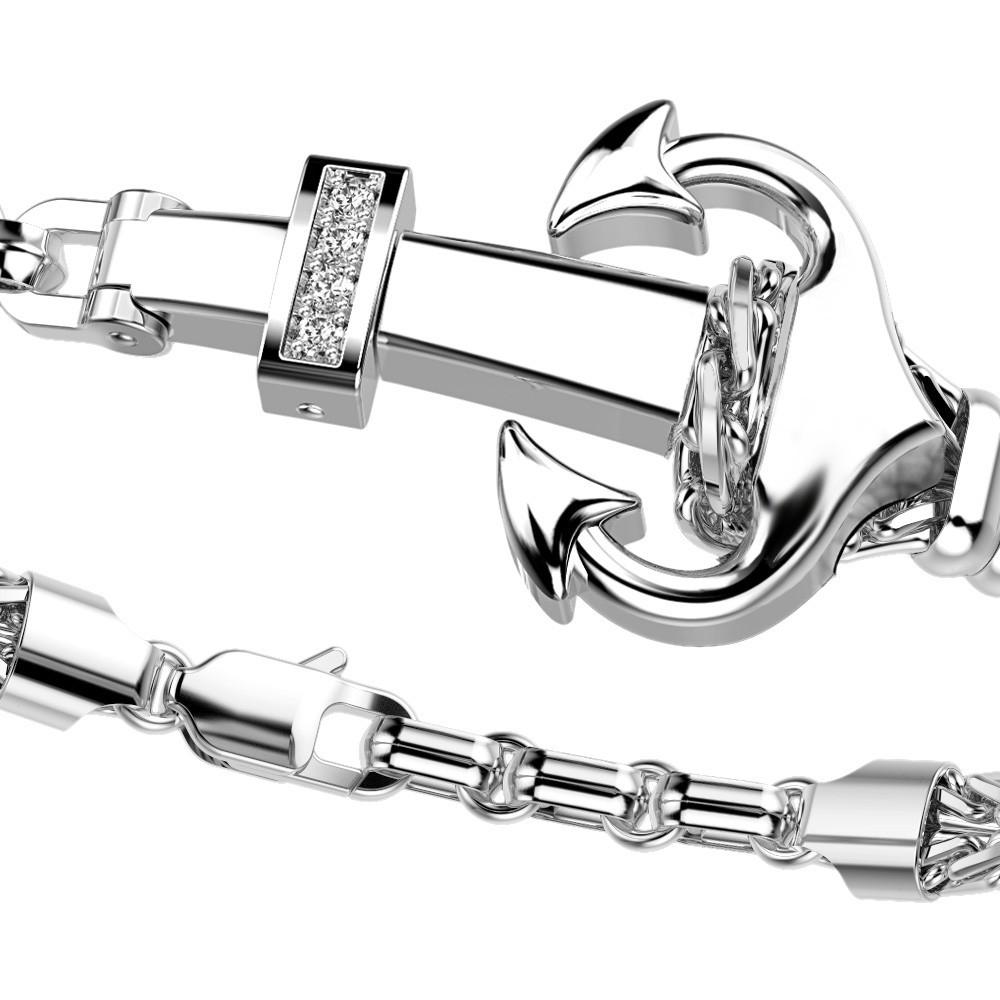 Zancan Bracciale Zancan con ancora in argento e pietre Offerta