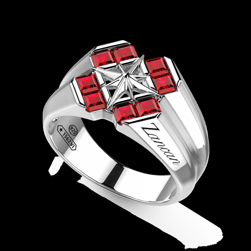 Zancan Anello chevalier Zancan in argento e pietre naturali Fornitura limitata
