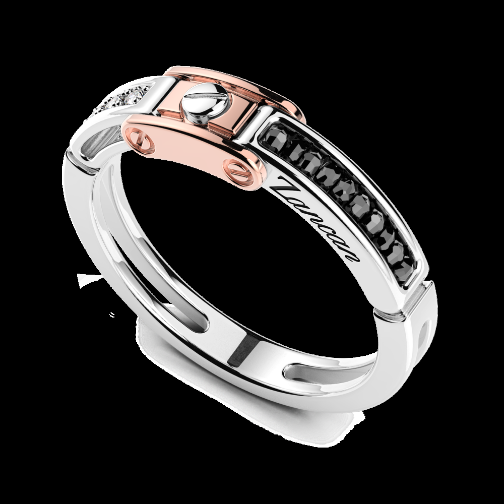 Zancan Anello Zancan in oro bianco e rosa con diamanti Offerta temporanea