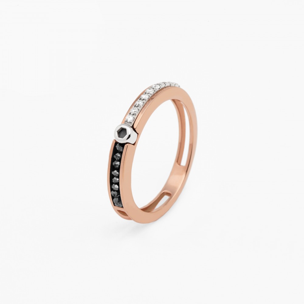 Zancan Anello Zancan in oro rosa e bianco con diamanti Super Saving Price