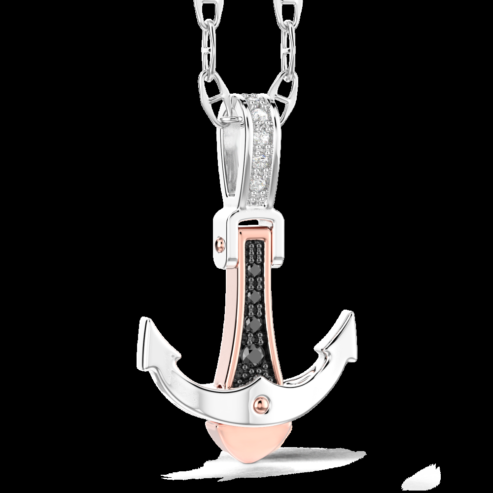 Zancan Collana Zancan in oro con pendente ad ancora e diamanti Fino al 50% di sconto