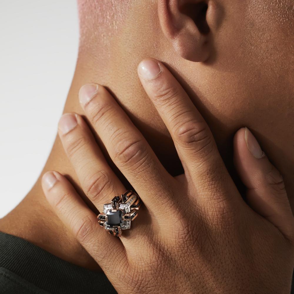Zancan Anello Zancan in oro 18kt con diamante nero Qualità