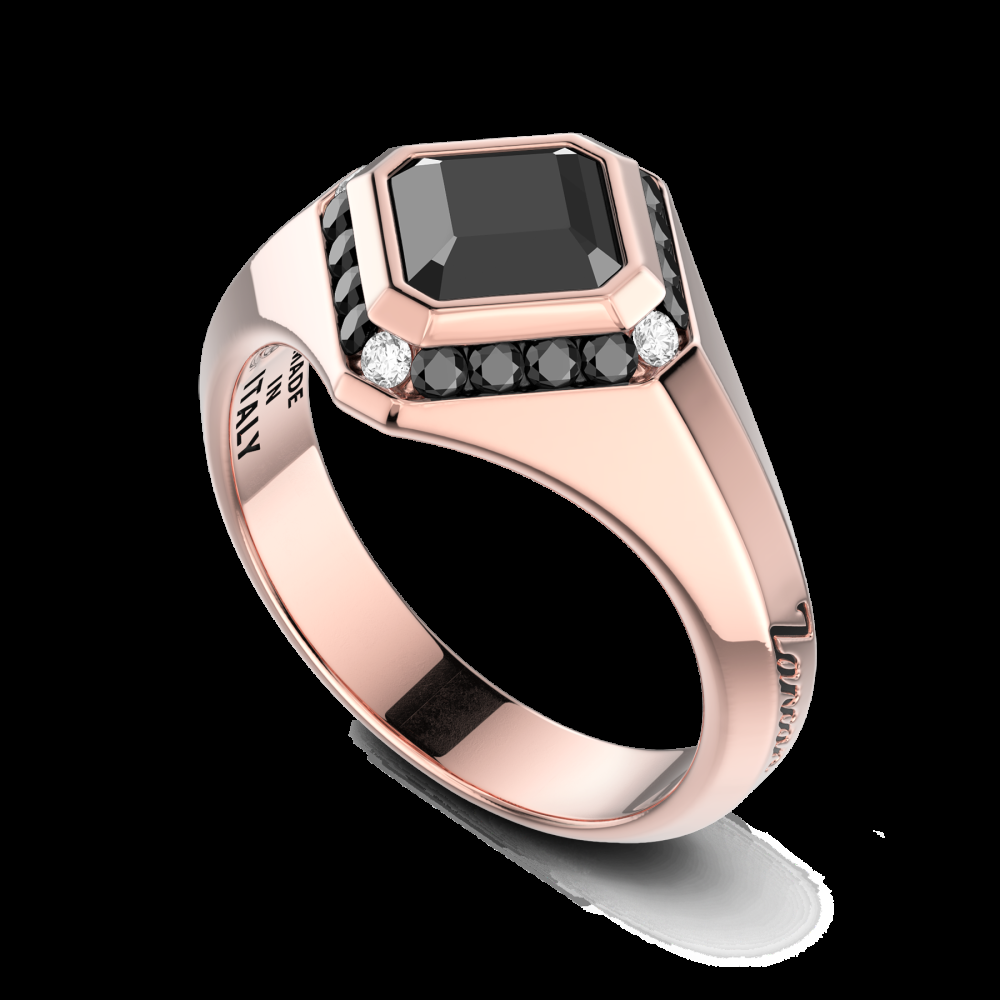 Zancan Anello Zancan in oro 18kt con diamante nero Presa