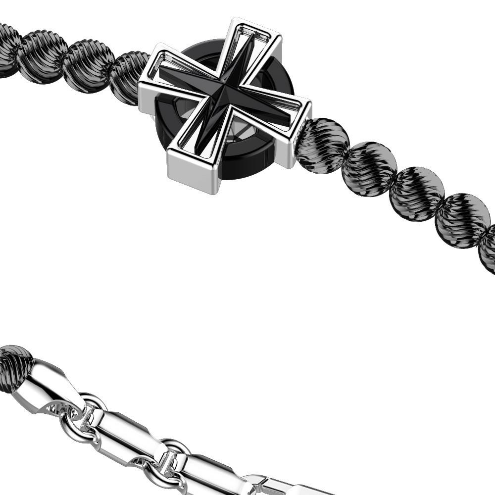 Zancan Bracciale Zancan in argento a sfere con croce greca Novità