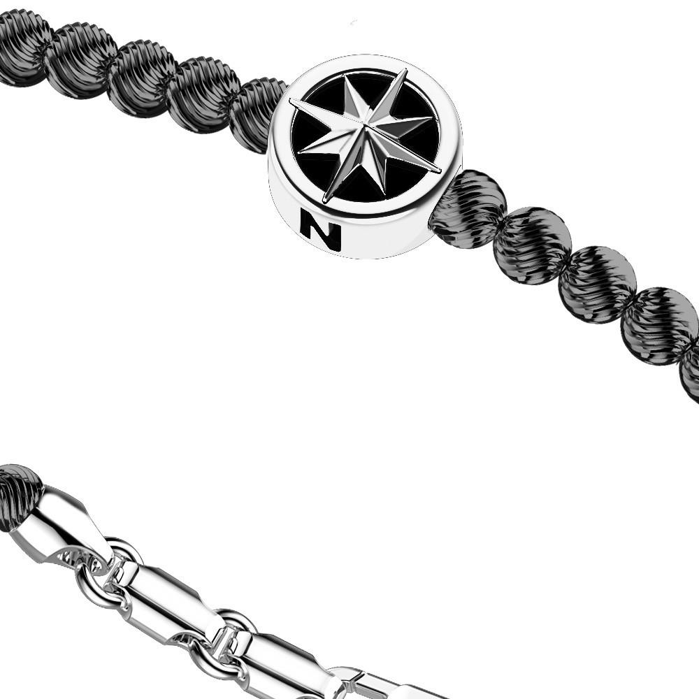 Zancan Bracciale Zancan in argento a sfere con rosa dei venti Economico