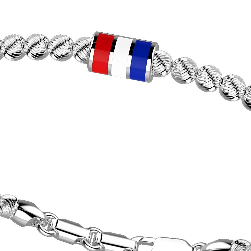 Zancan Bracciale Zancan in argento a sfere con bandiera nautica In Saldo