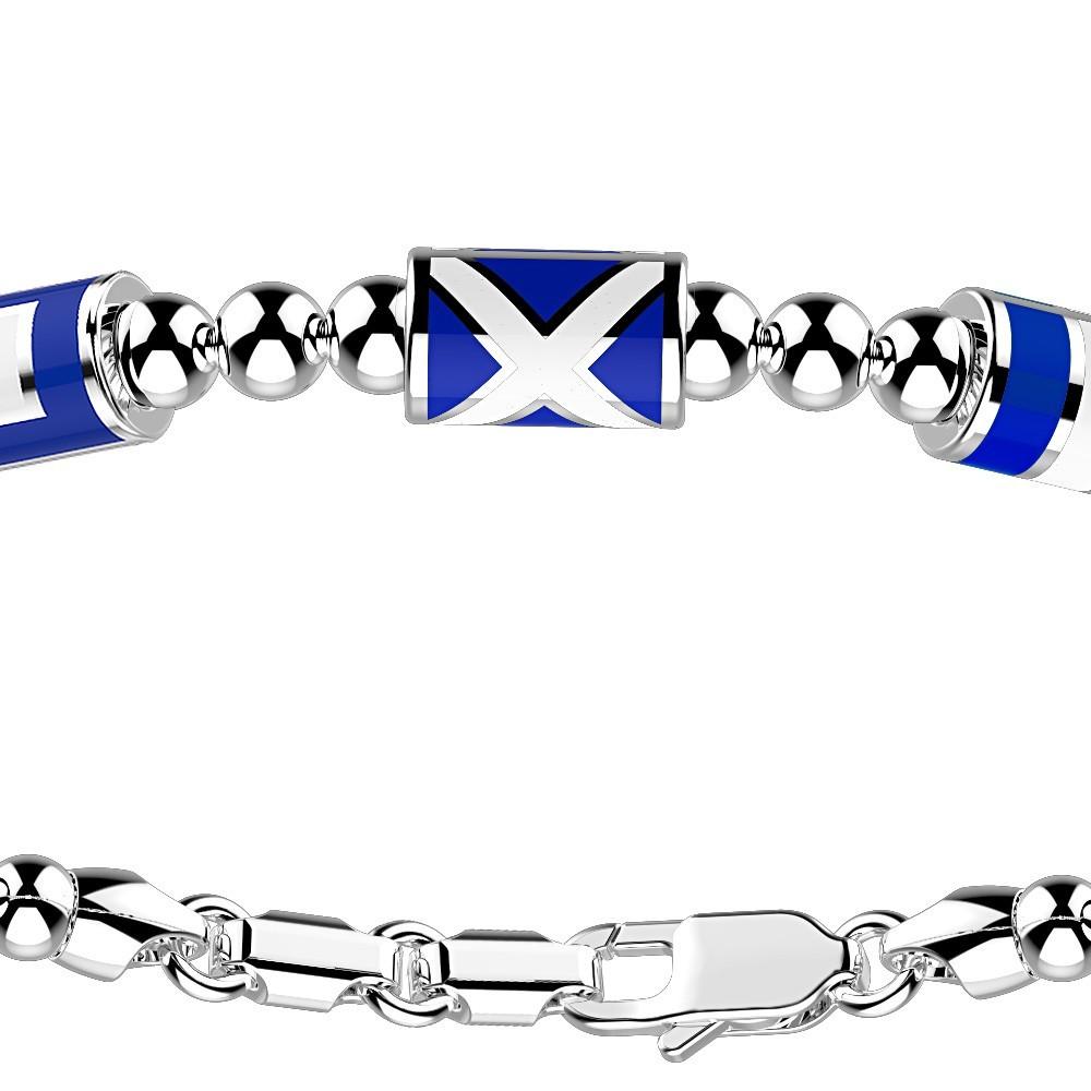 Zancan Bracciale Zancan in argento a sfere con tre bandiere nautiche Nuova