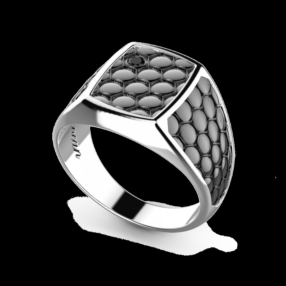 Zancan Anello chevalier Zancan in argento brunito Offerta speciale