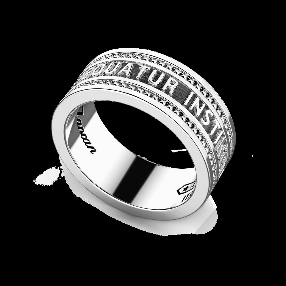 Zancan Anello a fede Zancan in argento con scritta in latino Offerta esclusiva