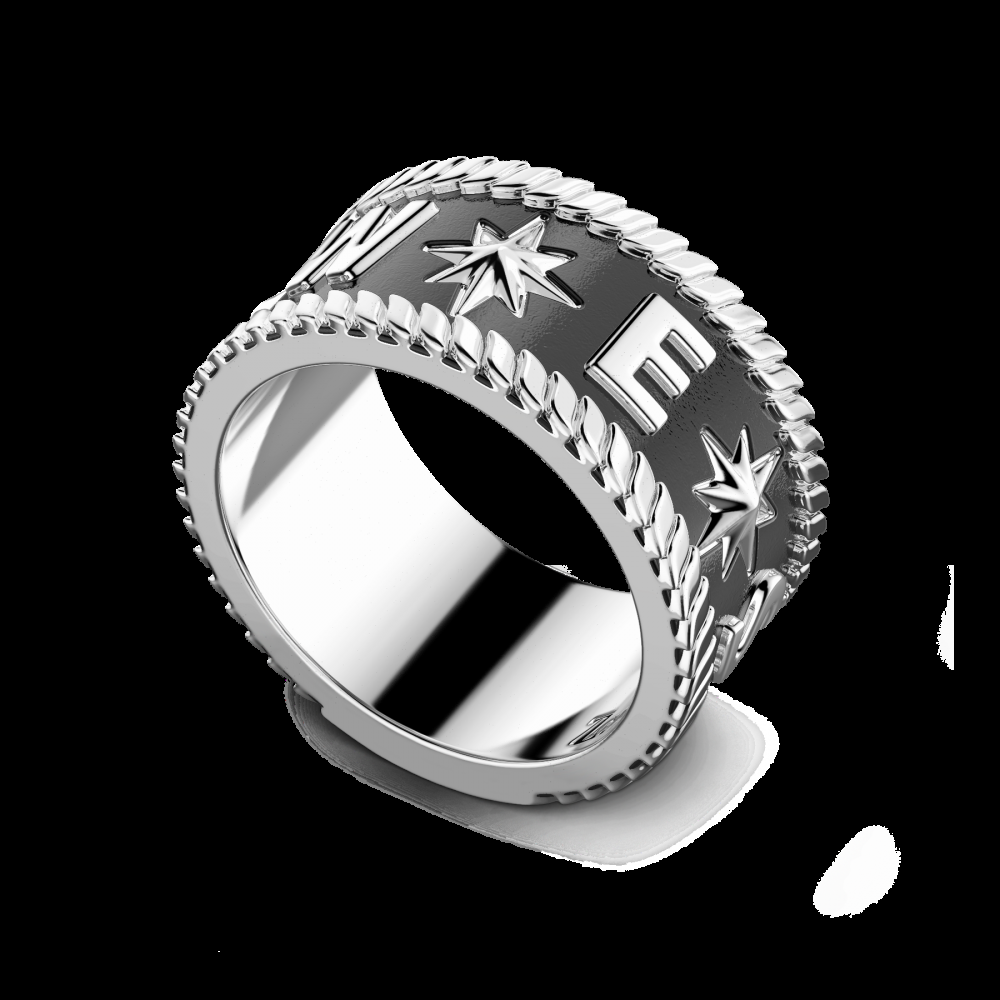 Zancan Anello a fede Zancan in argento con punti cardinali Offerta Pasqua