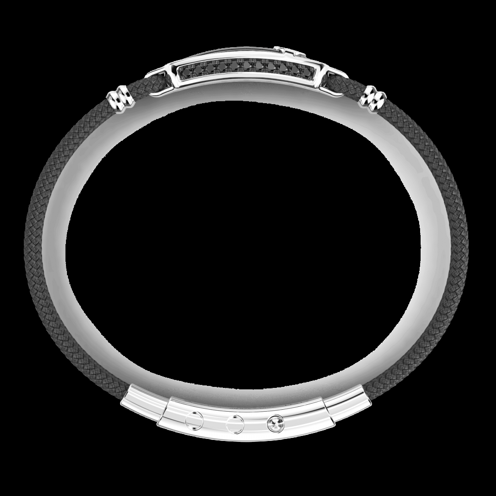Zancan Bracciale Zancan in Kevlar con targa in argento Vendita calda